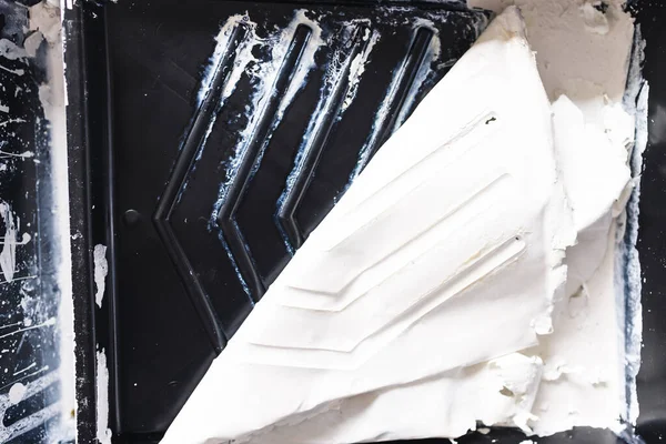 Diy Home Improvement Concept Paint Tray Solidified Dry Paint Getting — Stock Photo, Image