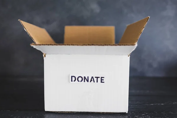 Donación Caridad Artículos Decluttering Para Ser Ahorrados Concepto Caja Vacía —  Fotos de Stock