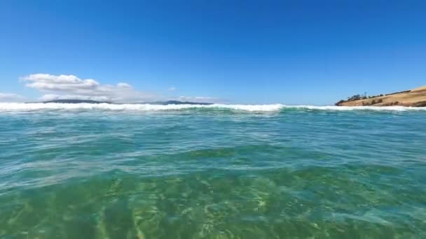 Pristine Australian Beach Shot Clifton Tasmania Serene Sunny Summer Day — Stock Video