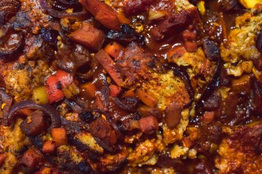 Vejetaryen rosto, bitkisel kabaklı köfte soğan, Akdeniz sebzesi, sağlıklı bitki temelli yemek tarifleri.