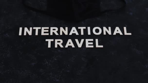 Carte Monde Avec International Travel Texte Masque Facial Industrie Voyage — Video