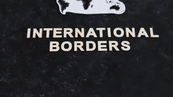 World Map International Borders Text Travel Industry Covid Pandemic — Stock Video