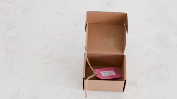Unternehmen Die Sich Besitz Von Frauen Befinden Kennzeichnen Online Pakete — Stockvideo