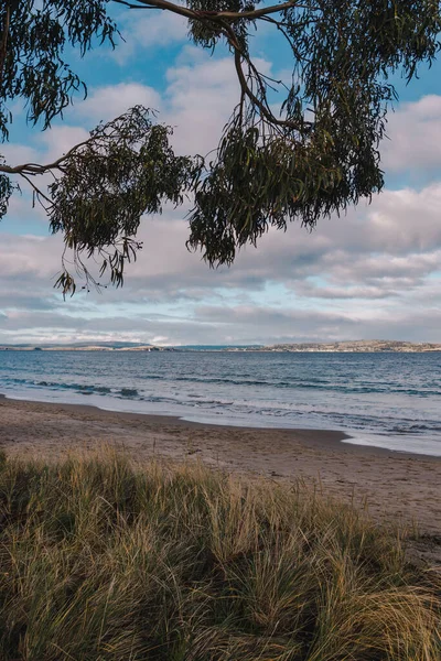 Kaunis Ranta Näkymä Hämärässä Kingston Beach Etelä Tasmaniassa Australiassa Talvella — kuvapankkivalokuva