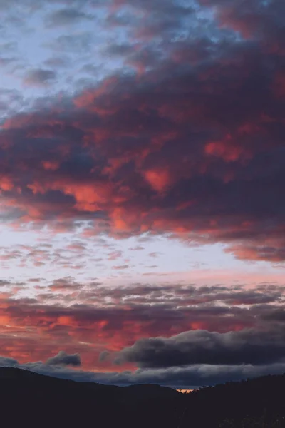 Tazmanya Avustralya Kışın Çekilen Görkemli Pembe Günbatımı — Stok fotoğraf