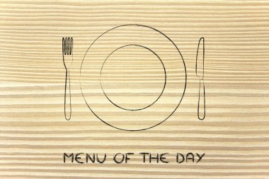 çatal ve bıçak, restoran temalı tasarım: günün menüsü