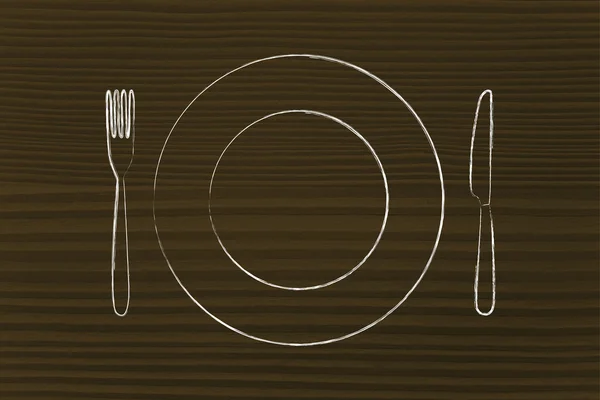 fork and knife, restaurant themed design: menu of the day