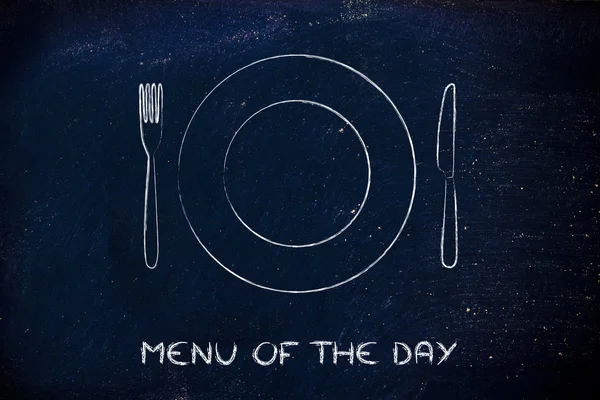 Fork and knife, restaurant themed design: menu of the day — Stock Photo, Image