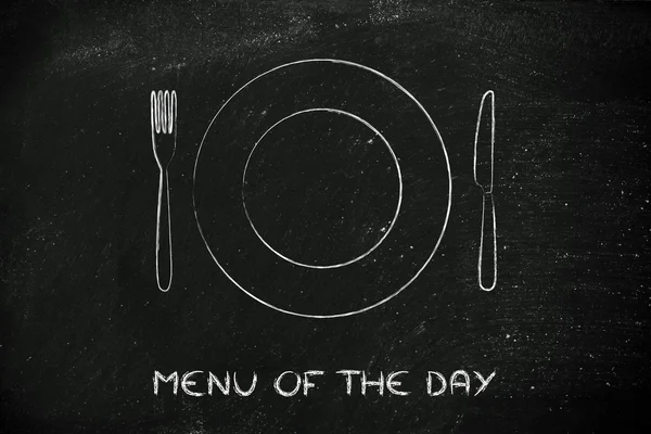 Fork and knife, restaurant themed design: menu of the day — Stock Photo, Image