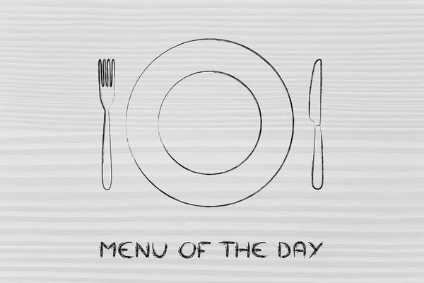 Fork and knife, restaurant themed design: menu of the day — Stock Photo, Image