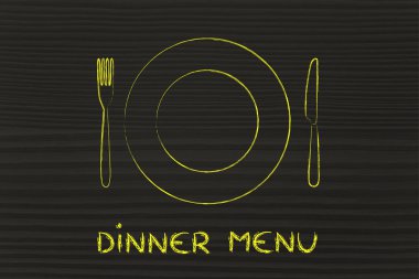 çatal ve bıçak, restoran temalı tasarım: günün menüsü