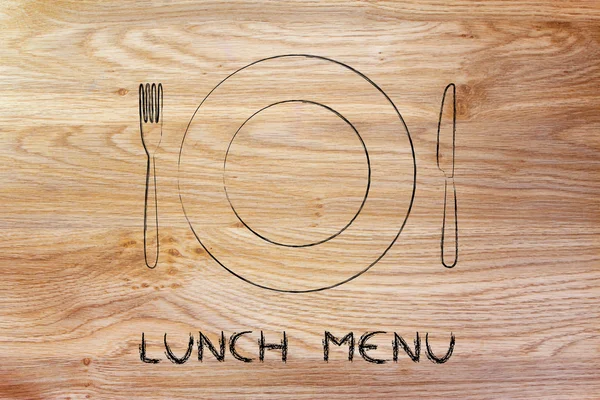 Fork and knife, restaurant themed design: menu of the day — Stock Photo, Image