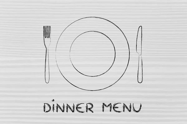 Forchetta e coltello, ristorante dal design a tema: menu del giorno — Foto Stock