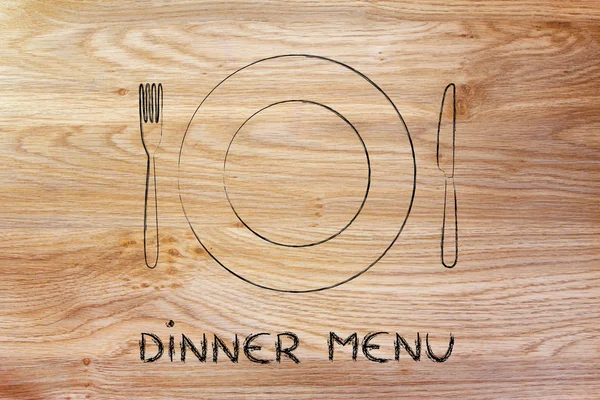 フォークとナイフ、レストラン テーマ デザイン: その日のメニュー — ストック写真