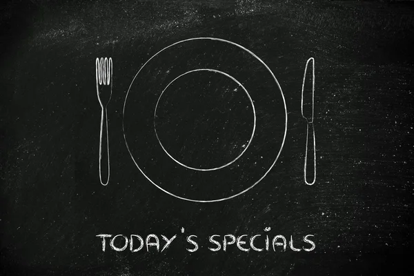 Çatal ve bıçak, restoran temalı tasarım: günün menüsü — Stok fotoğraf
