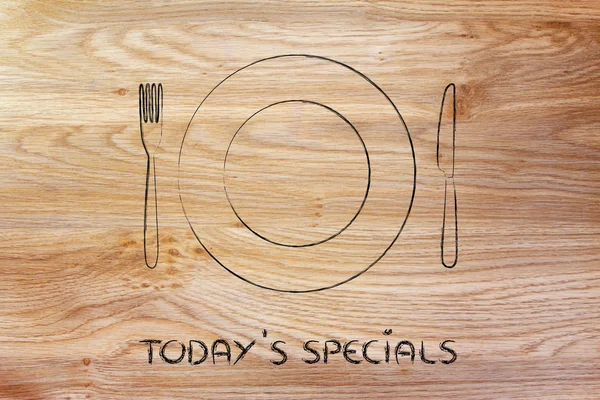 Fork and knife, restaurant themed design: menu of the day — Stock Photo, Image