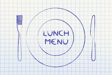 çatal ve bıçak, restoran temalı tasarım: günün menüsü