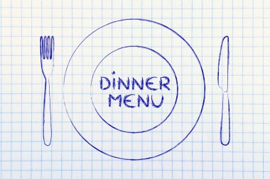 çatal ve bıçak, restoran temalı tasarım: günün menüsü