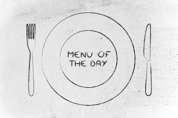 포크와 나이프, 레스토랑 테마 디자인: 오늘의 메뉴 — 스톡 사진