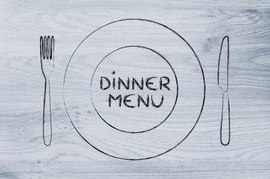 çatal ve bıçak, restoran temalı tasarım: günün menüsü