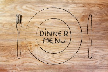 çatal ve bıçak, restoran temalı tasarım: günün menüsü