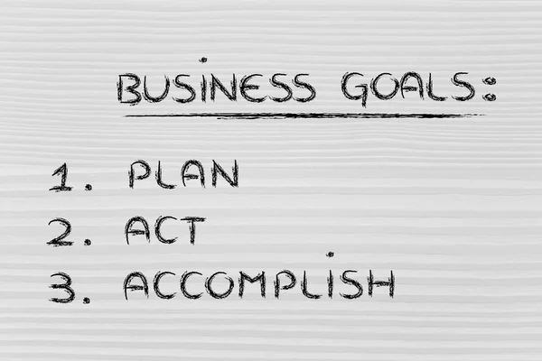 Business goals: planning success — Stock Photo, Image