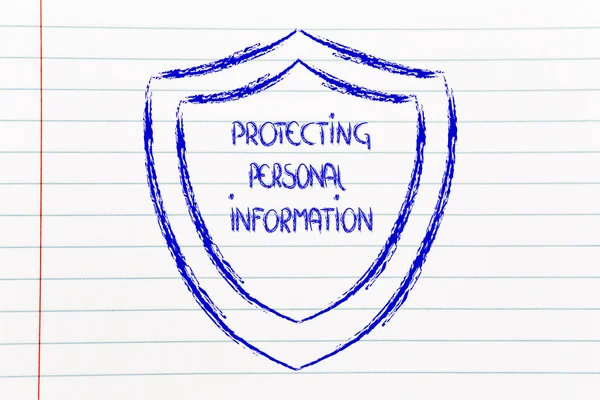 इंटरनेट सुरक्षिततेसाठी ढाल आणि गोपनीय माहितीसाठी जोखीम — स्टॉक फोटो, इमेज