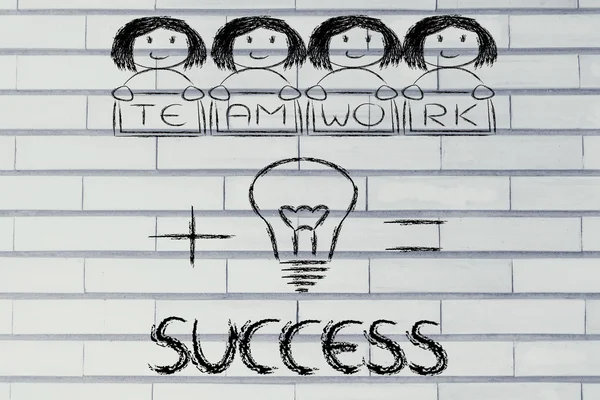 Dobrých nápadů a týmovou práci, klíč k úspěchu (ženy verze) — Stock fotografie