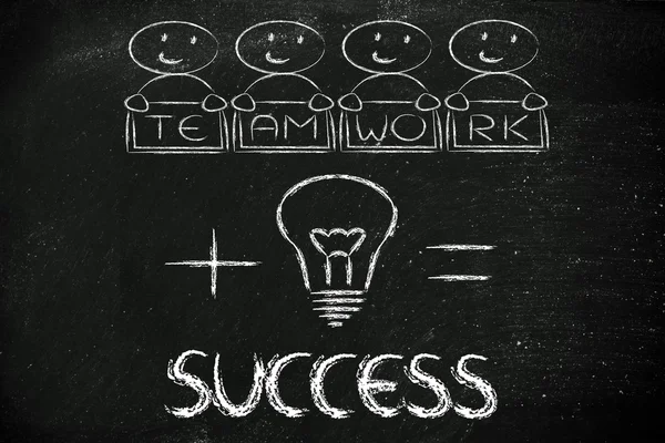 Gute Ideen und Teamwork, der Schlüssel zum Erfolg — Stockfoto