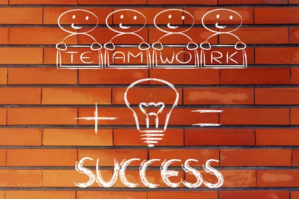 Boas ideias e trabalho em equipe, a chave para o sucesso — Fotografia de Stock