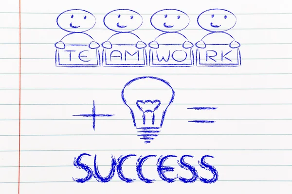 Goede ideeën en teamwork, de sleutel tot succes — Stockfoto