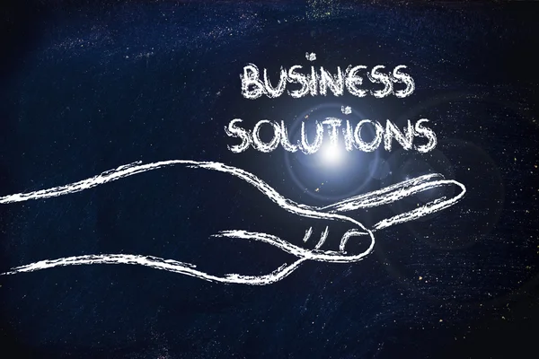 Framgångsrik business solutions i dina händer — Stockfoto