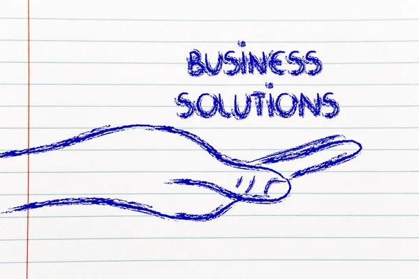Úspěšný business solutions ve vašich rukou — Stock fotografie