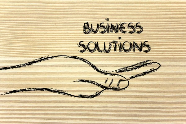 Soluções de negócios bem sucedidas em suas mãos — Fotografia de Stock