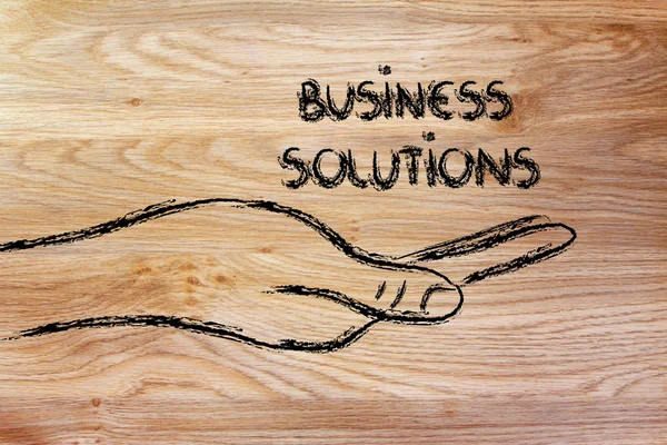 Sikeres üzleti megoldások a kezedben — Stock Fotó