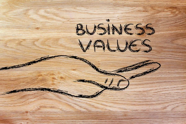 Successful business values in your hands — Stock Photo, Image