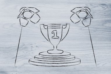 sahne ışıkları üzerinde başarı, bir numara olmak