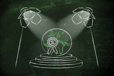 sahne ışıkları üzerinde başarı, bir numara olmak