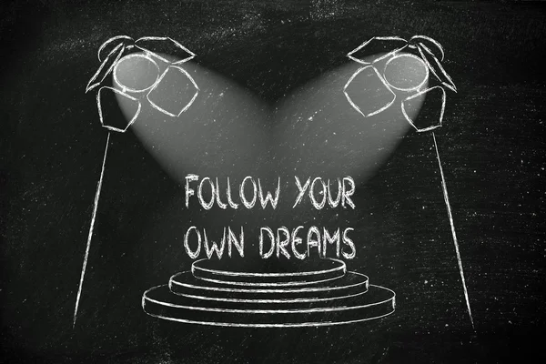Projecteurs sur le succès, suivez vos propres rêves — Photo