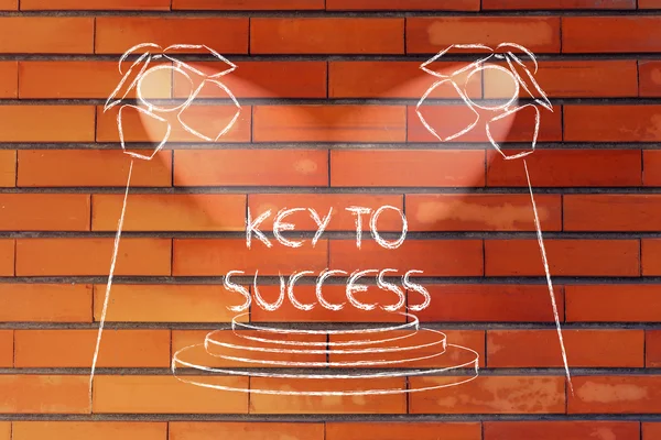 Spotlights on  key to success — Stock Photo, Image