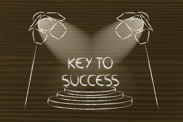 Schlaglichter auf Schlüssel zum Erfolg — Stockfoto