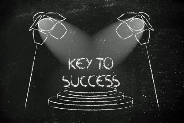 Spotlights on  key to success — Stock Photo, Image