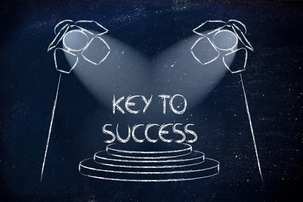 Spotlights on  key to success — Stock Photo, Image
