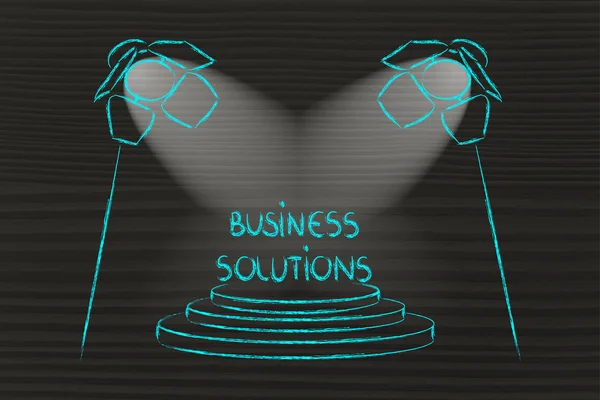Spotlights on success, winning business solution — Stock Photo, Image