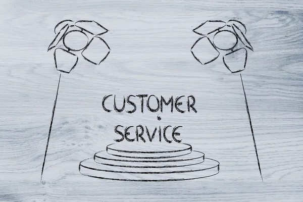 Spotlights on success, best customer service — Stock Photo, Image