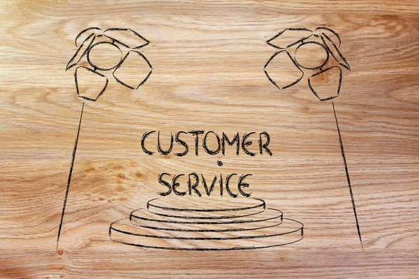 Schijnwerpers op succes, beste customer service — Stockfoto