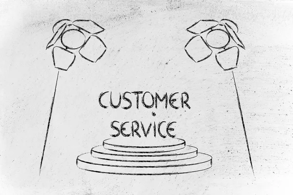 Schijnwerpers op succes, beste customer service — Stockfoto