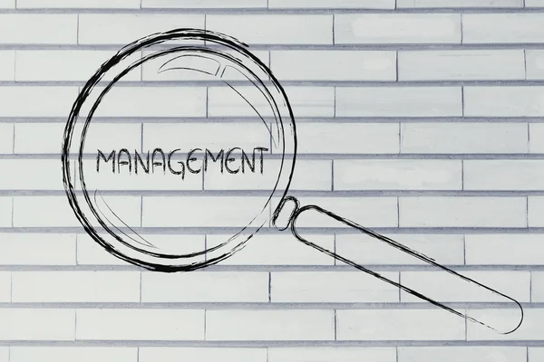 Fokus auf Unternehmensvision und Management, Lupendesign — Stockfoto