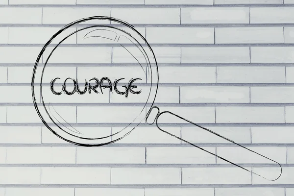 Finding courage, magnifying glass design — Stock Photo, Image