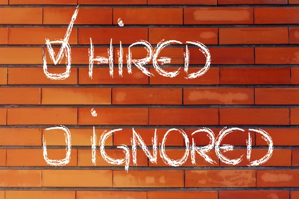 Ser contratado, não fique ignorado: resultado do processo de recrutamento — Fotografia de Stock